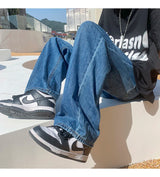 4 colors baggy jeans men fashion casual wide leg jeans men streetwear loose hip hop straight denim pants mens trousers m 2xl unique jeans style 4045
