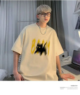 Cyberpunk Aesthetic piece – Japanese Fun And Trendy Cat Print New Short Sleeved T Shirts