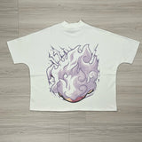 manga glitch shirt with comic layout and pastel drip overlay