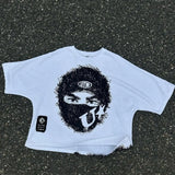 Y2K Manga Panel T-Shirt – Cry Scene Blur with Pastel Drip