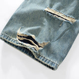 vintage men baggy jeans distressed ripped denim pants male luxury designer jeans trousers unique jeans style 1403