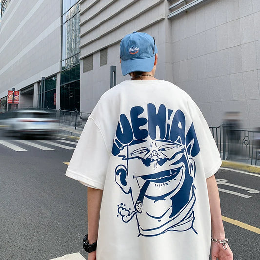 Cyberpunk Graphic tee – Harajuku Oversized High Street T Shirt Short Sleeve Man T Sh