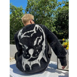 y2k fire graphic sweater, edgy streetwear for bold fashion-forward winter outfits, mens fashion layer for modern streetwear c