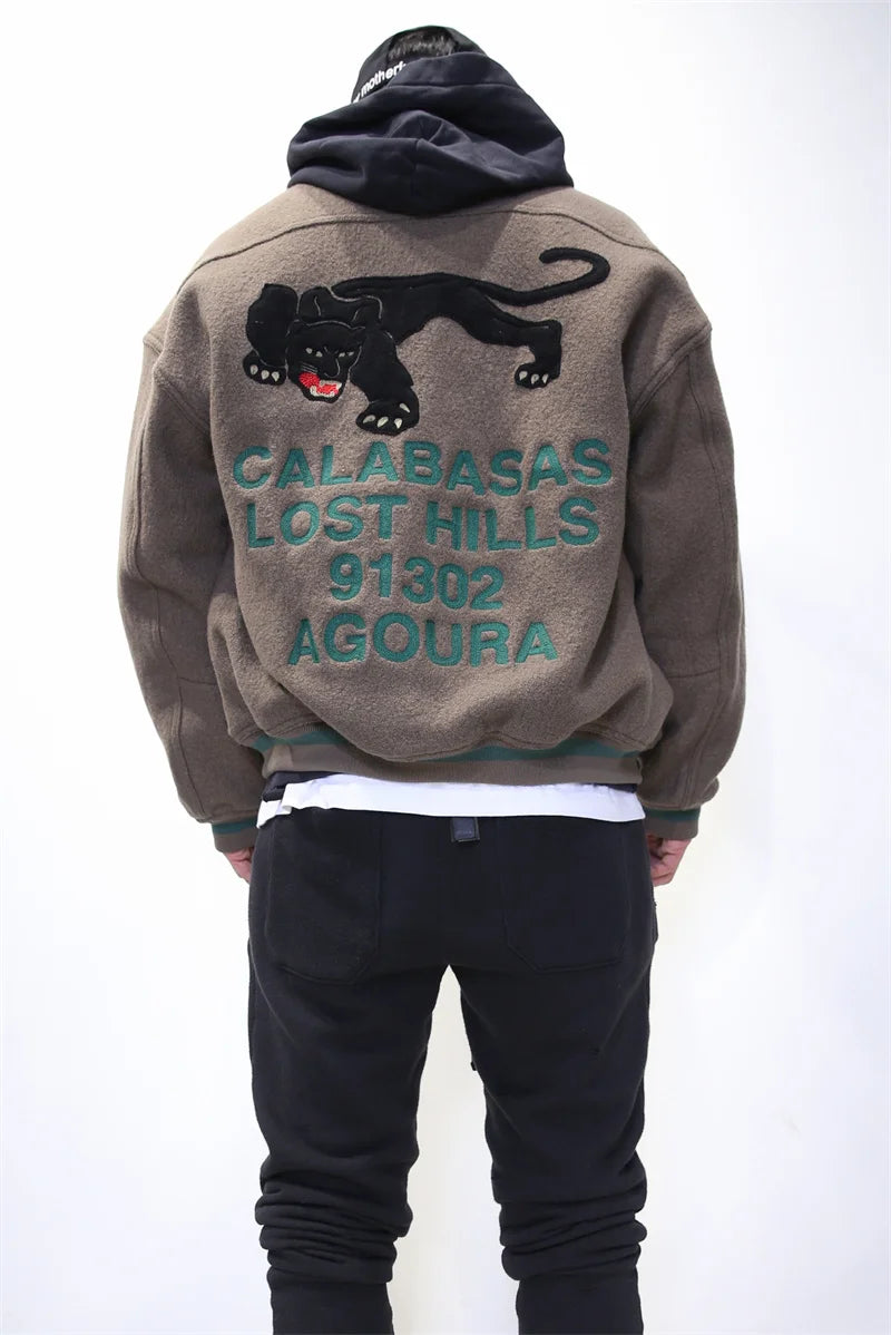 autumn and winter kanye high street yzy heavy industry animal embroidery woolen cloth clip cotton mens womens large jacket na - variant style 63598e for streetwear fashion