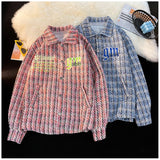 graphic streetwear 7f0c27 material urban hip hop oversized casual american-retro-plaid-jacket-korean-trend-couple-jackets-embroidery-design-unisex-outerwear-loose-plus-size-mens-coat print fit unisex essential premium wear style image fashion quality everyday style high design - streetwear design ID e7624