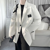 Autumn Men's Casial Suit Coat Chic Slightly Loose Solid Color Blazers Korean Style Fashion Simple Versatile Handsome Niche Suit