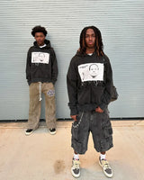 American High Street Fashion Letter Cartoon Portrait Embroidered Overs