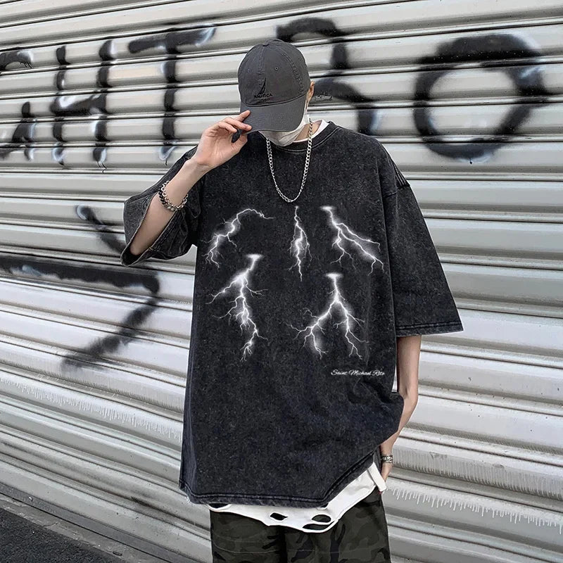 Y2K Graphic Tee – Newest Saint T Shirts Letter Pattern Tops Tee Men Woman Spri – Urban Streetwear for Men & Women