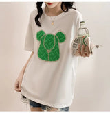 Gothic Aesthetic print tee – New Luxury Sweet Girl Giraffe Diamonds Crystals T Shirts Kor