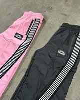 harajuku trend zipper pocket nine point pants striped elastic men casual pants personality hip hop loose sports wide leg pants clean everyday pants