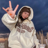 Hoodies Women Retro Harajuku Hip Hop Jacket High Street Zip Up Hoodie