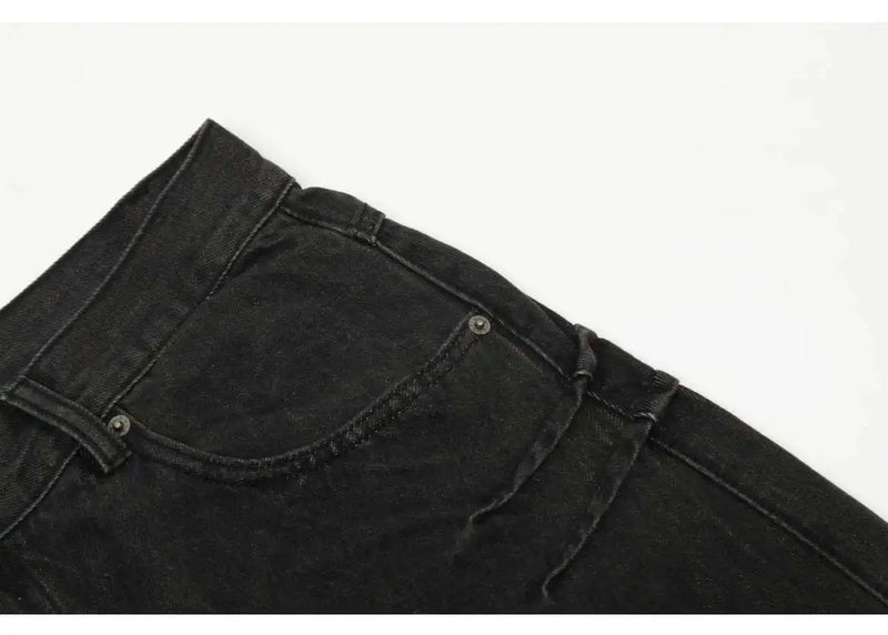 hip hop american trend retro straight leg washed denim jeans spring and autumn high street couple loose wide leg casual pants unique jeans style 621