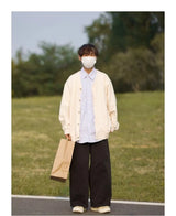 mens casual 2 pcs sets fake two pieces cotton shirt corduroy street wide leg pants sets japanese college retro couples suit unique default style 4562