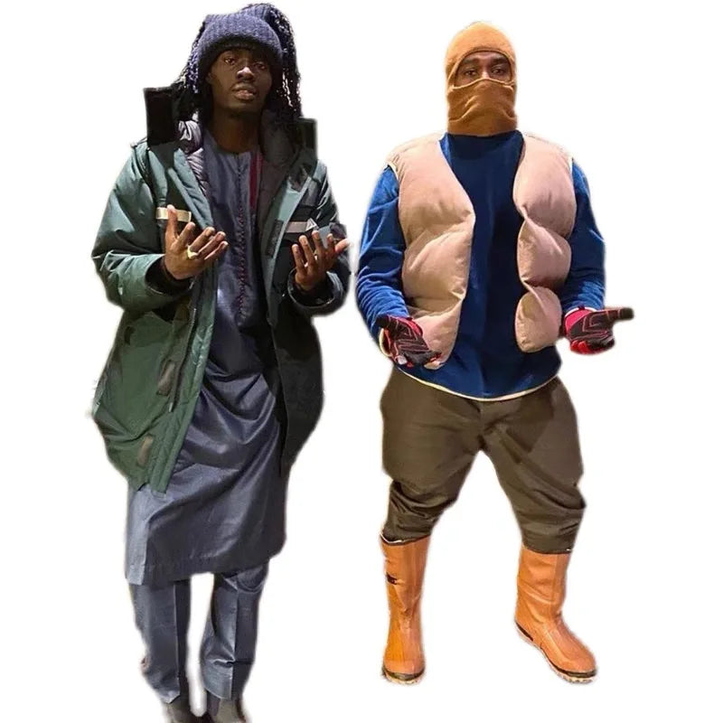 Frog drift New Fashion Street Kanye West DONDA Double sided wearable short cotton jacket Sleeveless Cotton padded Down vest men