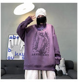 Autumn Korean Personality Street Boys Unisex Round Neck Sweatshirt Trendy American Couple Suede Long-sleeved Shirt Top