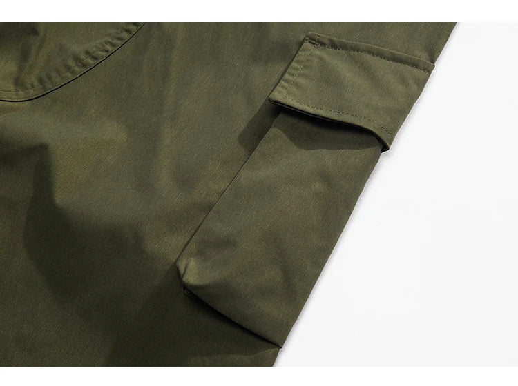 multi pocket mens wide leg straight cargo pants korean fashion track pants male casual loose mopping trousers four seasons unique cargo style 1036