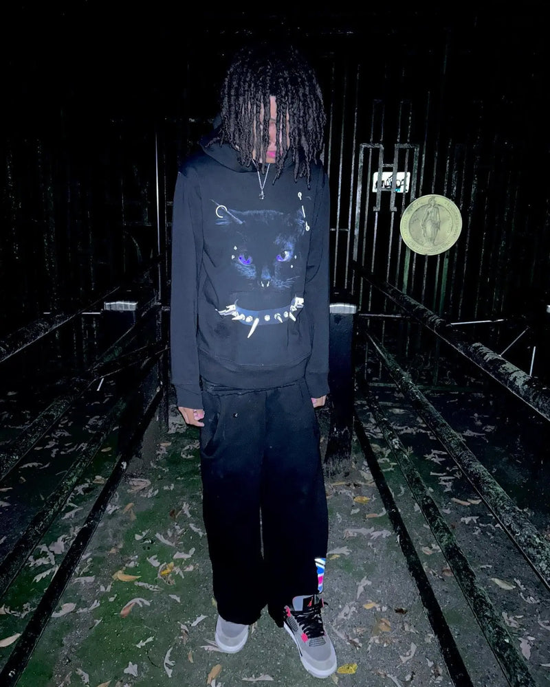Y2K Autumn Winter Outfit Long Sleeve Hoodie Dark Retro Printed Sweatsh