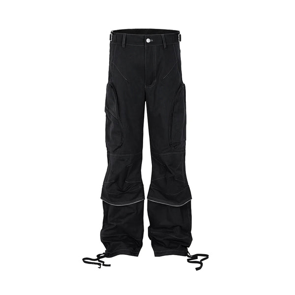 functional multi pockets overalls pantalones hombre baggy mens black cargo pants y2k streetwear loose baggy trousers oversized utility cargo pants