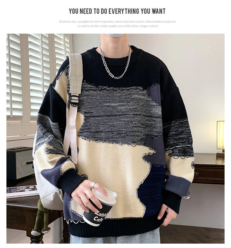 oversized flame jumper, 2025 fashion trend, fire knit jumper in oversized streetwear fashion