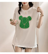 Gothic Aesthetic print tee – New Luxury Sweet Girl Giraffe Diamonds Crystals T Shirts Kor