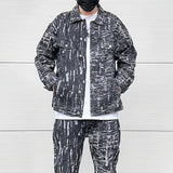 irregular scratched ripped holes denim jackets 2023 fashion turn down collar mens jean outerwear casual streetwear jeans blac - variant style 0069ec for streetwear fashion