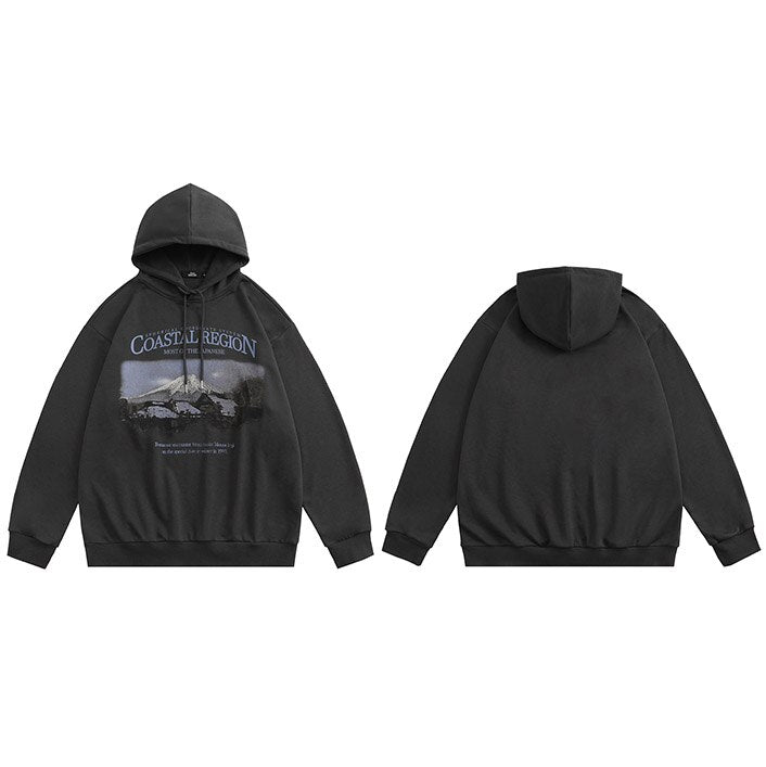 "Mountain Coast" Graphic Unisex Streetwear Vintage Women Men Y2K Hoodie