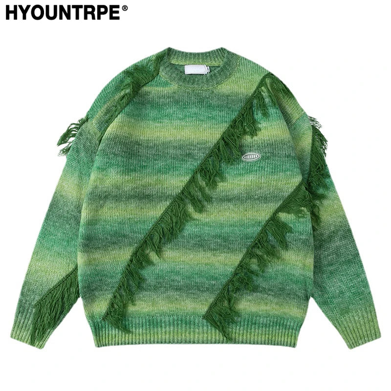 grunge pullover streetwear, modern knitwear, cozy fashion fit, stylish street outfit, modern aesthetic appeal