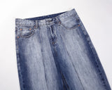 american vintage trendy deconstructed ruffled denim jeans mens flared distressed jeans pants high street straight jeans for male unique jeans style 790