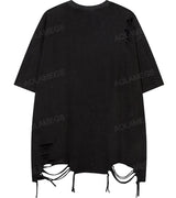 Skatercore Crying angel – Men T Shirts Solid Ripped With Necklace T Shirt Harajuku Vin