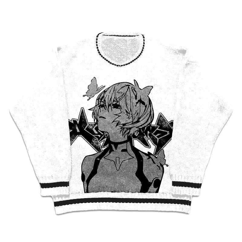 y2k flame knit sweater in soft cotton blend for fashion-forward fall wardrobes, ideal for men’s fashion and seasonal streetwe