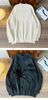 grunge knit sweater with heavyweight fabric, layered urban look for cold weather, street fashion menswear trend for seasonal 