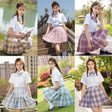 Jk Uniforms Gyaru School Uniform for Girl Student Pleated Skirt Uniform Set Women Short Sleeve Bow Tie Seifuku Japanese Style