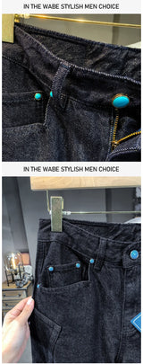 men denim streetwear fashion brand hip hop loose casual wide leg cargo harem jeans pant cityboy y2k baggy jeans trousers unique cargo style 1903