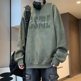 New In Letter Printed Suede Sweatshirts For Men Autumn Y2K Streetwear