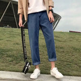 2023 summer jeans men loose straight korean style trendy comfortable casual all match student casual pants mens wide leg pants unique jeans style 4067