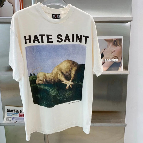 Vaporwave Streetwear – New Saint T Shirts Men Woman High Quality Casual Loose Angel – Urban Streetwear for Men & Women