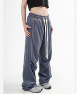 fashion washed distressed pants elastic waist drawstring men women hip hop casual sportwear pants unisex y2k streetwear joggers unique joggers style 558