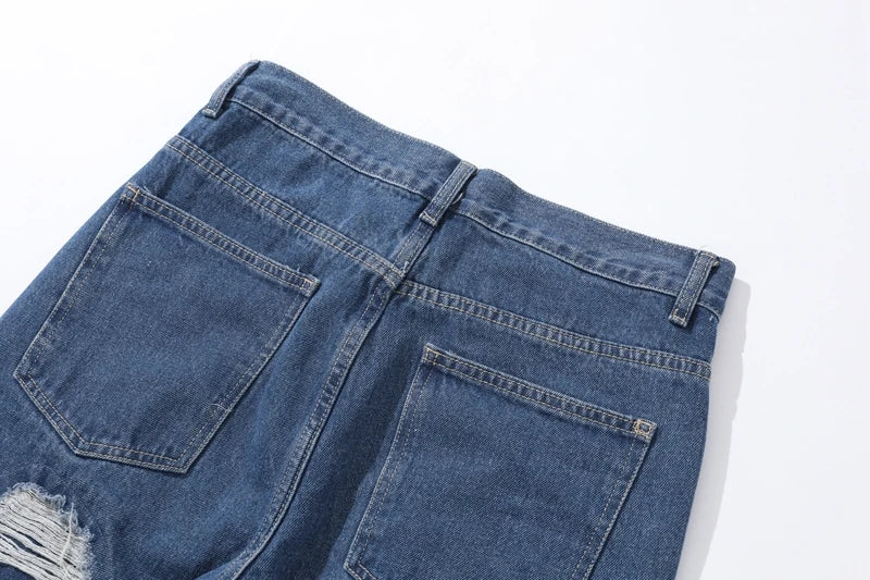 distressed skinny flared micro flare jean for mens mesh big destroyed ripped denim jeans hip hop biker jeans pants male unique jeans style 1323