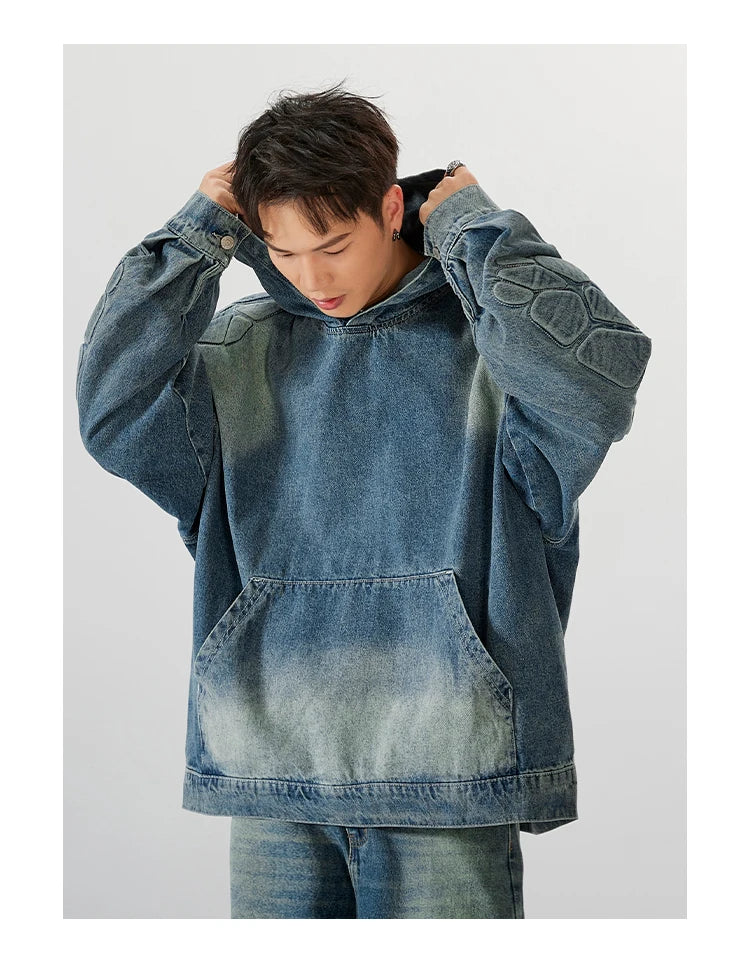 Vintage Sweatshirt Mens Hooded Pullover Hoody Fashion Oversized Hip Ho