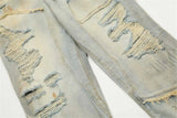 mens fashion ripped jeans blue straight baggy jeans trousers luxury loose casual distressed denim pants male unique jeans style 6056