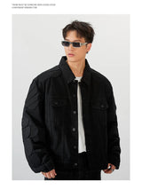 urban fashion featuring 2024 spring autumn new oversized armor padded jean coat for men turtle shell ripped denim jacket for men super size clothes design – premium quality jacket for men