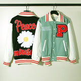 style high - streetwear print oversized wear graphic japanese-retro-letter-and-daisy-embroidery-contrast-color-thick-woolen-jacket-for-men-and-women-streetwear-casual-winter-coat essential material style fit quality unisex hip fashion design everyday image casual premium hop urban 7e50c1 streetwear design ID c592f