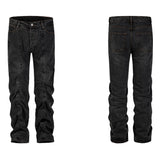 contorted fold design denim jean pants men straight biker jeans trousers 2023 fashion motorcycle unisex hip hop pants y2k pants unique jeans style 4173
