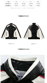 Motorcycle Street PU Leather Jacket American Trendy Brand Sports Top Couples Streetwear Korean Fashion Casual Coat Men Clothing