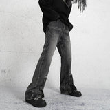2023 dark streetwear totem embroidery vintage baggy men jeans pants feet zipper straight hip hop punk denim trousers ropa hombre unique jeans style 1760
