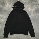 New Luxury Men Novelty Metal Rivets Hoodies Hoody Hooded Sweatshirts V