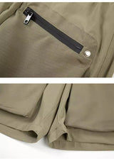 Ins Summer Outdoor Functional Casual Cargo Shorts Oversized Retro Casual Zipper Pockets Men and Women's Knee-length Sweatpants
