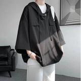 Anime Oversized shirt – Mens Summer Casual Short Sleeve Hooded T Shirt Fashion Overs