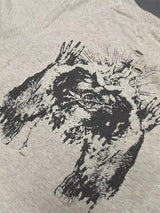 sadcore oversized shirt featuring vintage 2024 print retro high street portrait graffiti print destroys mens washed and worn loose t shirt