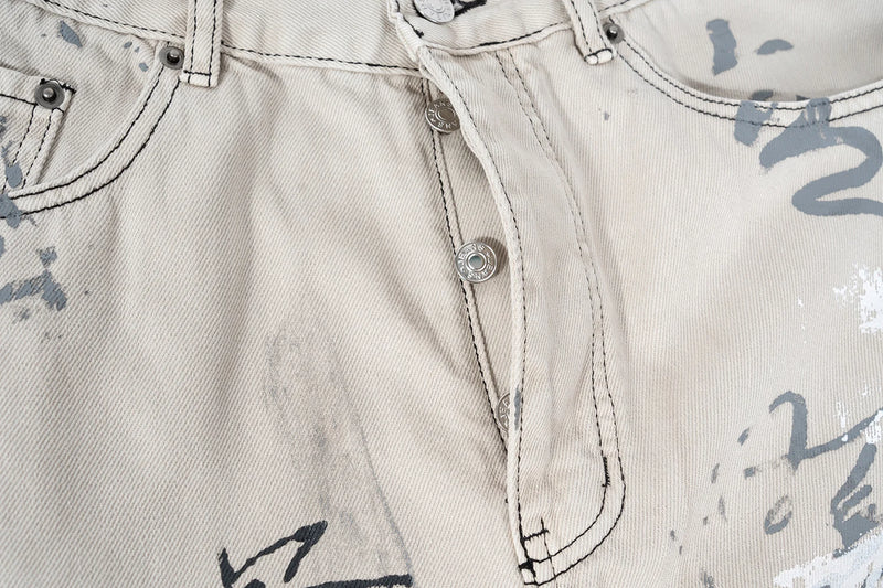 hand painted graffiti washed baggy jeans for men and women y2k streetwear pantalones hombre casual denim trousers oversized unique jeans style 6015